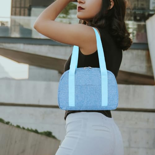 Leamekor Mini Gym Bag for Women Girls 12 inch Small Gym Tote Lightweight Small Carry On Duffle Bag for Travel Sports Light Blue - Image 3