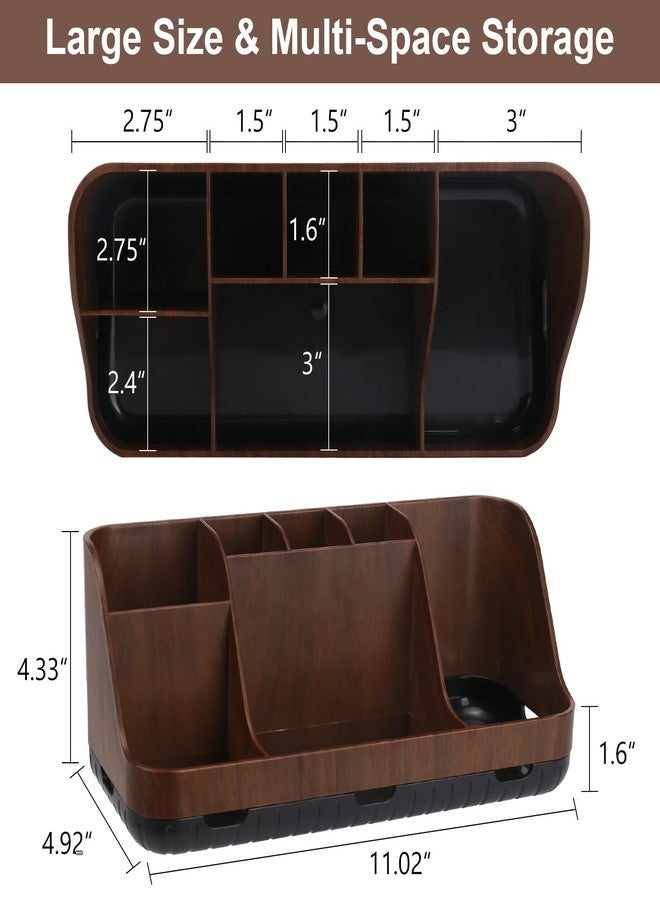 GFWARE Wood Toothbrush Holders for Bathrooms Countertop Organizer - Detachable 7 Slots Kid Bathroom Decor and Accessories, Wooden Bathroom Sink Storage Organization, Caddy, Tray, Brown - Image 5