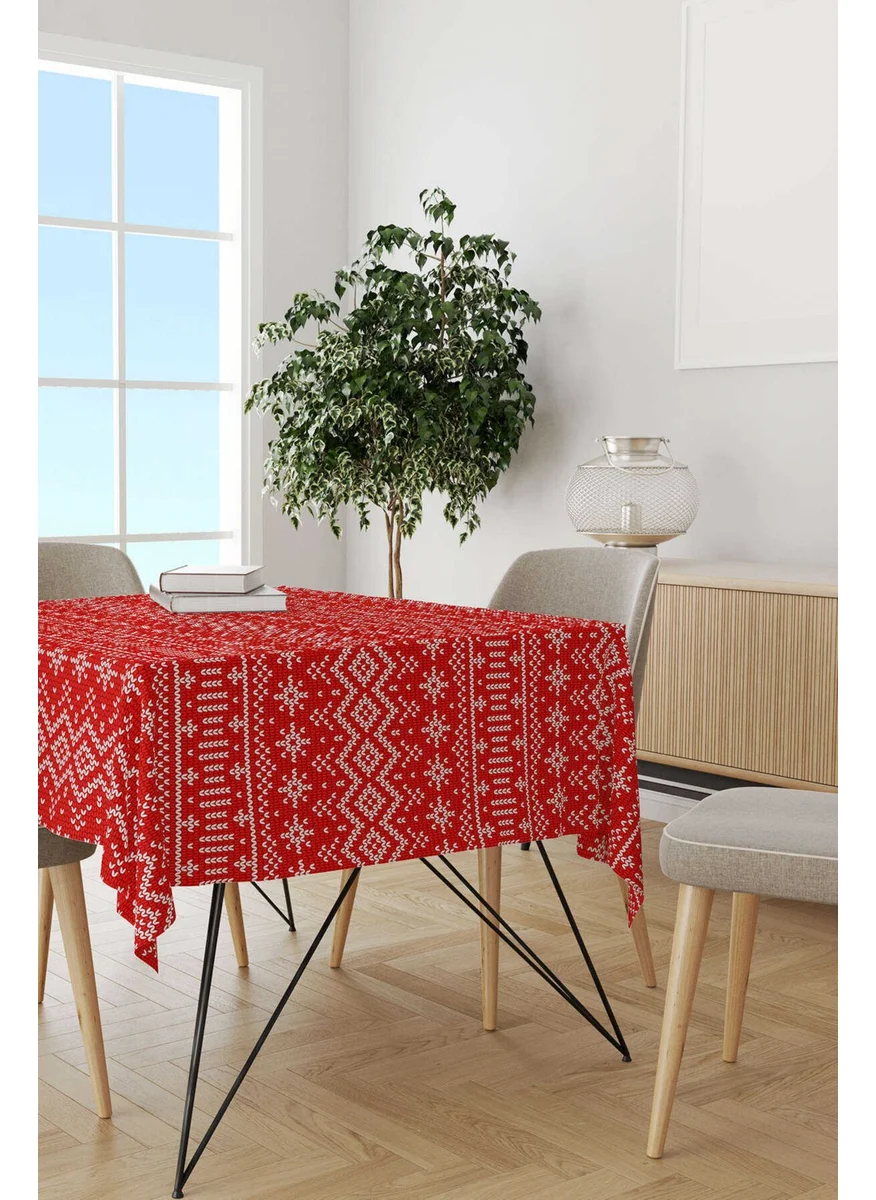 كانغو هوم Red Blue Christmas Themed Digital Printed Tablecloth CGH837-MS