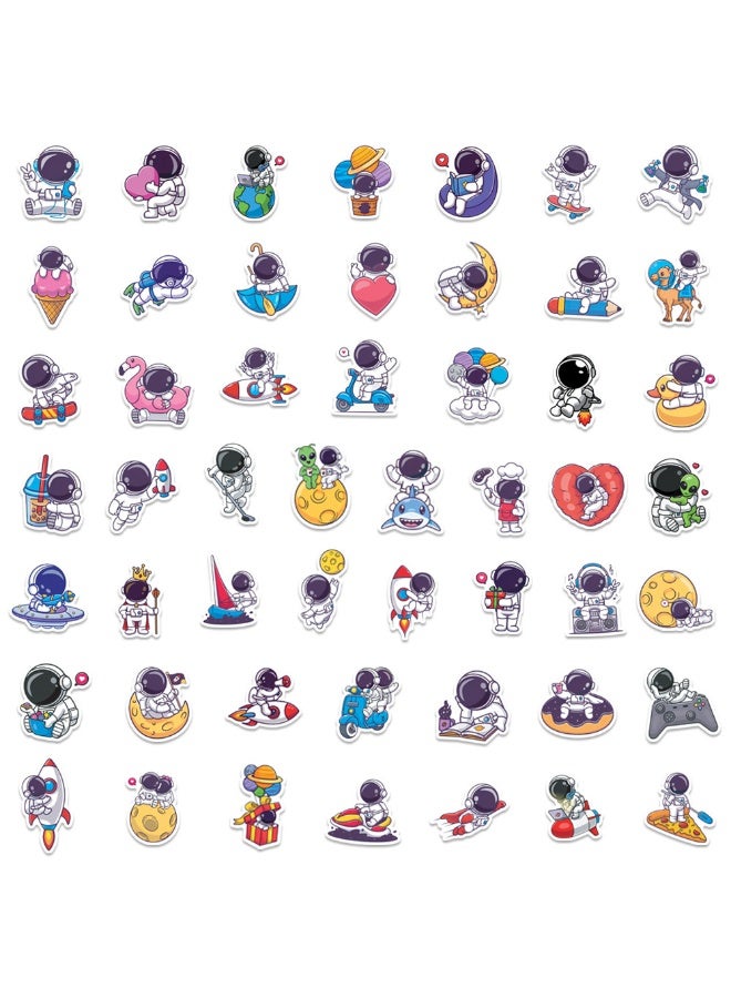 NIBEMINENT 3 Pcs Cartoon Astronaut Deco Kit Waterproof Stickers, High Definition Printing Bright Colors, Suitable for Laptop Skateboard Luggage Water Bottle Guitar DIY - Image 2