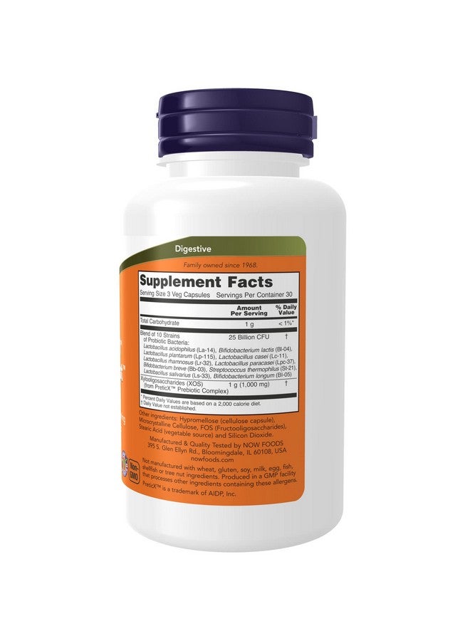 now Supplements Probiotic10™ & Bifido Boost™ With 10 Strains 25 Billion Cfu Per Serving Plus Preticx™ Xos Prebiotic 90 Veg Capsules - Image 2