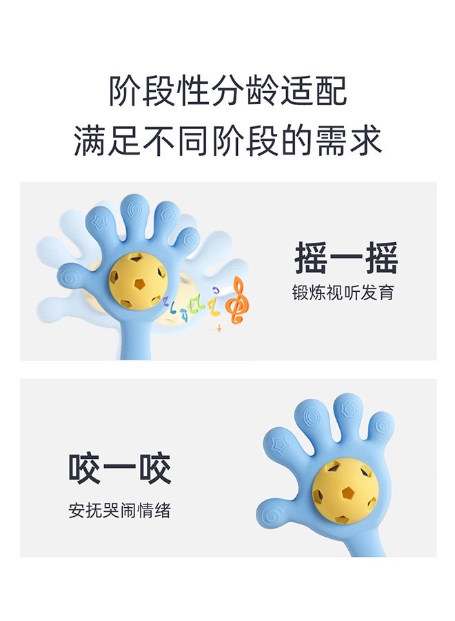 كوانتوم ألعاب تسنين سيليكونية مزودة بخشخيشة، لعبة 2 في 1 للراحة والتسنين لتهدئة اللثة الملتهبة، ألعاب تسنين ناعمة وسهلة الإمساك للرضع والأطفال الصغار - Image 3