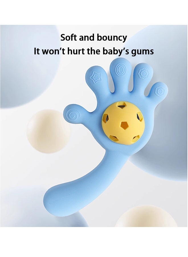 كوانتوم ألعاب تسنين سيليكونية مزودة بخشخيشة، لعبة 2 في 1 للراحة والتسنين لتهدئة اللثة الملتهبة، ألعاب تسنين ناعمة وسهلة الإمساك للرضع والأطفال الصغار - Image 4