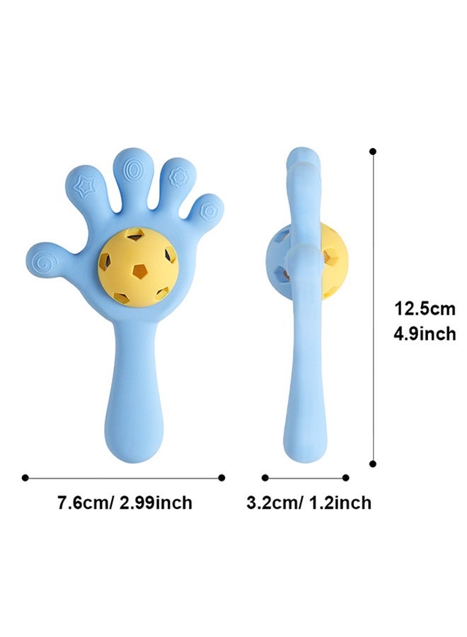 كوانتوم ألعاب تسنين سيليكونية مزودة بخشخيشة، لعبة 2 في 1 للراحة والتسنين لتهدئة اللثة الملتهبة، ألعاب تسنين ناعمة وسهلة الإمساك للرضع والأطفال الصغار - Image 2