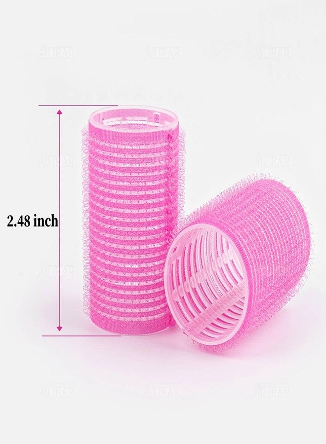 AUEAR, 12 Pack Hair Curlers Rollers Self Grip for Short Women Hairstyle Rose Red - Image 2