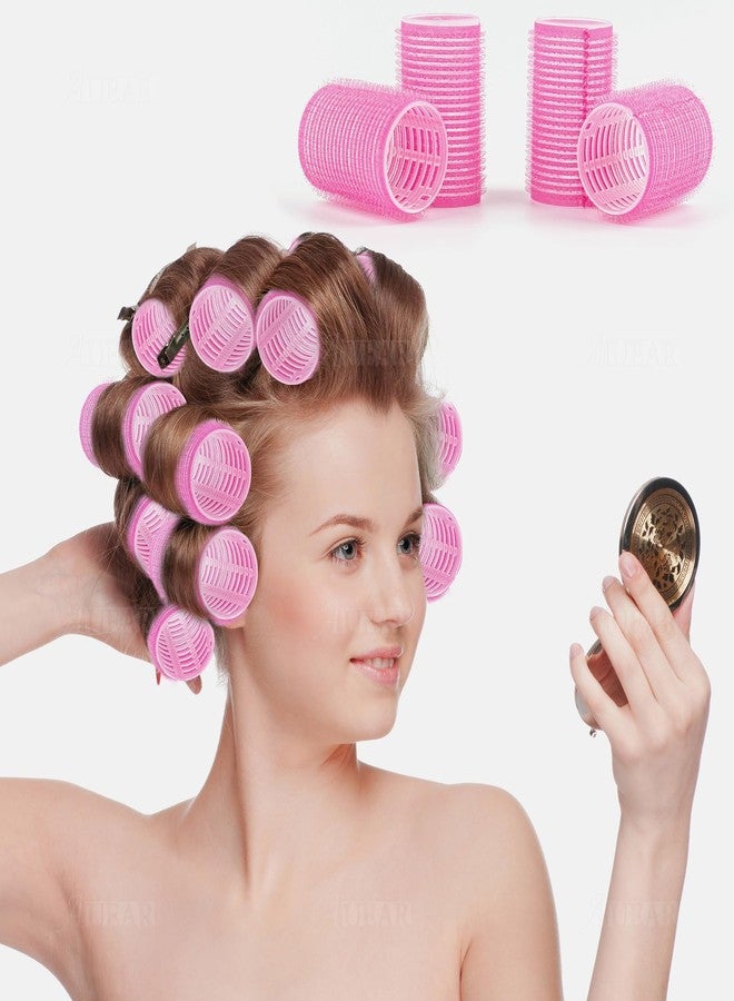 AUEAR, 12 Pack Hair Curlers Rollers Self Grip for Short Women Hairstyle Rose Red - Image 4