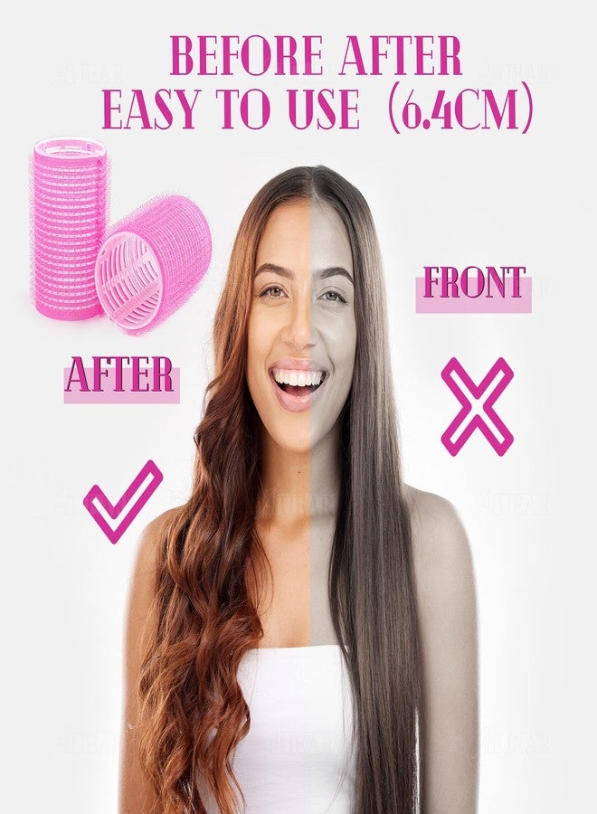 AUEAR, 12 Pack Hair Curlers Rollers Self Grip for Short Women Hairstyle Rose Red - Image 5