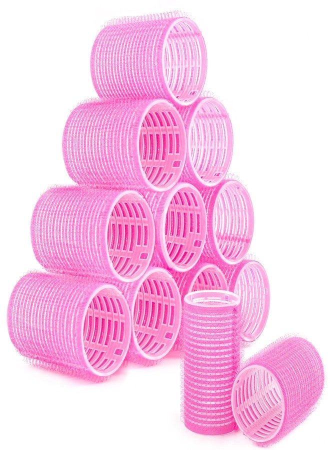 AUEAR, 12 Pack Hair Curlers Rollers Self Grip for Short Women Hairstyle Rose Red - Image 1