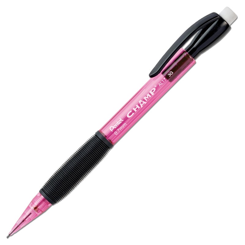Pentel Champ Mechanical Pencil, (0.7mm), Pink Barrel, Box of 12 (AL17P) - Image 2