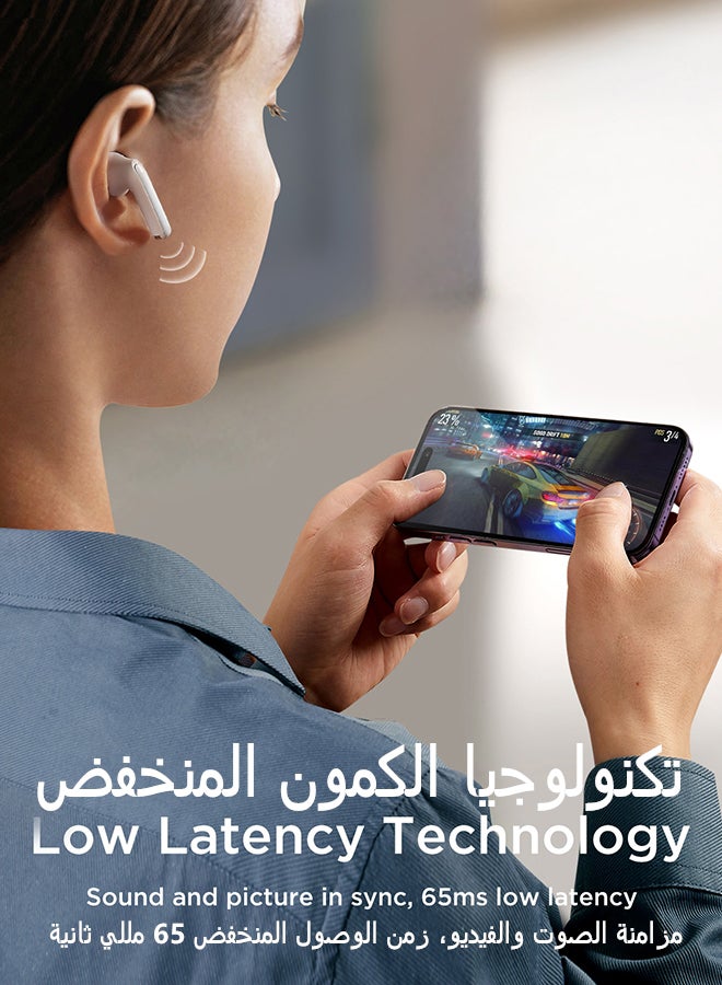 جوي روم سماعات بلوتوث 5.3 من نوع FB2 بلا أسلاك بانخفاض تأخير 65 مللي ثانية، مضادة للماء بتقنية IPX5، تعزيز مكالمات DNS، شحن فلاش فوري، جودة صوت عالية HiFi، سماعات لاسلكية حقيقية مناسبة للرجال والنساء مع صندوق الشحن 400 mAh - Image 5