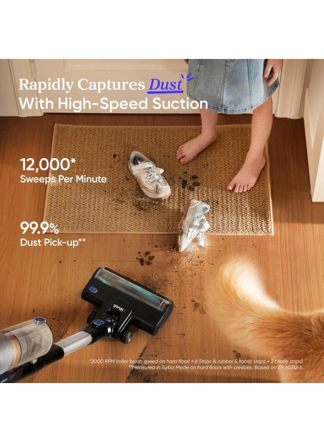 Levoit Cordless Vacuum Cleaner with HEPA Filter, Powerful 90AW 60Mins, Mini Motorized Brush&Crevice Tool with Anti Hair Wrap, Charging Wall Mount, Lightweight for Stairs, Carpet, Hardfloor, Pet Hair LSV-V202PE-BUK 240 W LSV-V202PE-BUK Silver - Image 2