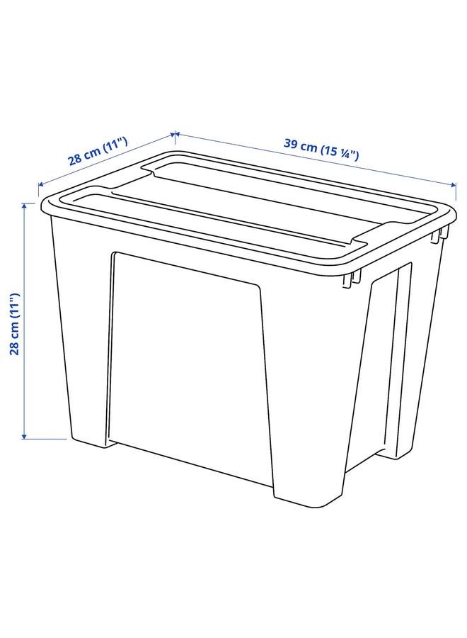 Zaboon Box With Lid, Transparent, 39X28X28 Cm/22 L - Image 3