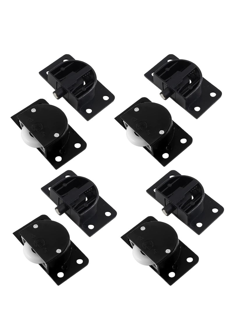 SYOSI Sliding Door Pulley, Plastic Sliding Door Roller, Made of Thickened Plastic, Nylon Material Pulley, for Cabinet Barn Door Wardrobe Closet, Silent Sliding, Wear-Resistant and Durable (Black) (4 Pairs)  - Image 1