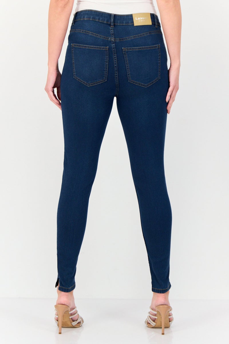 VERO MODA I Scenery by Moda Women Skinny Fit Washed Stretchable Jeans, Dark Blue - Image 2