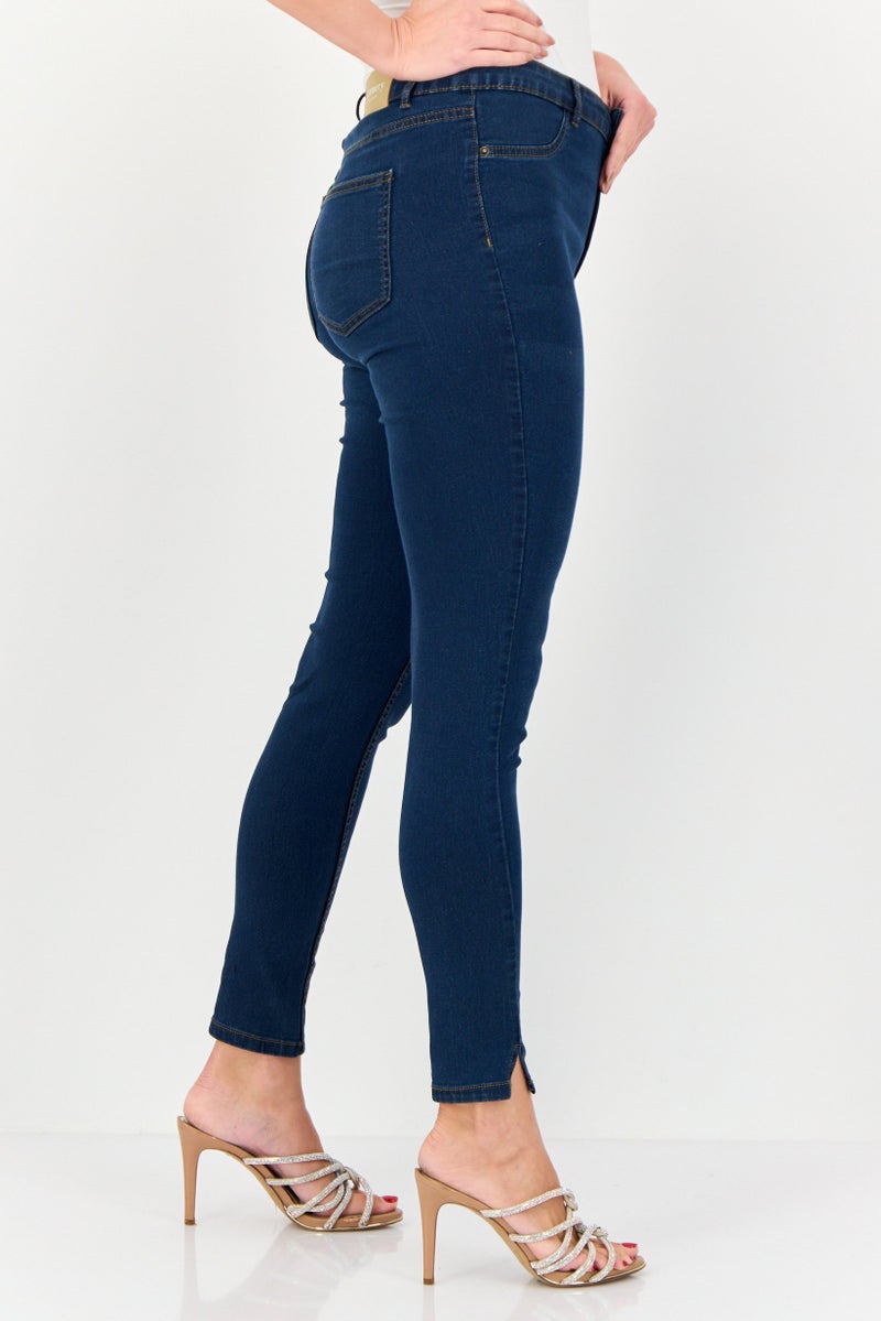 VERO MODA I Scenery by Moda Women Skinny Fit Washed Stretchable Jeans, Dark Blue - Image 3