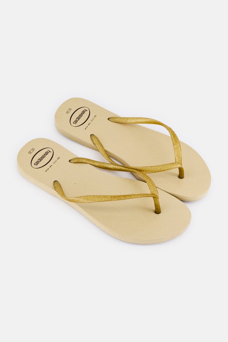 Havaianas Women Slim Gloss Fc Slip On Slippers, Beige - Image 2