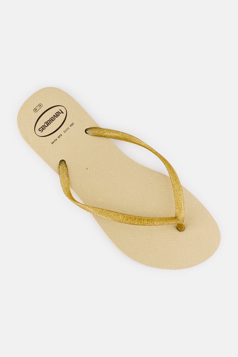 Havaianas Women Slim Gloss Fc Slip On Slippers, Beige - Image 4