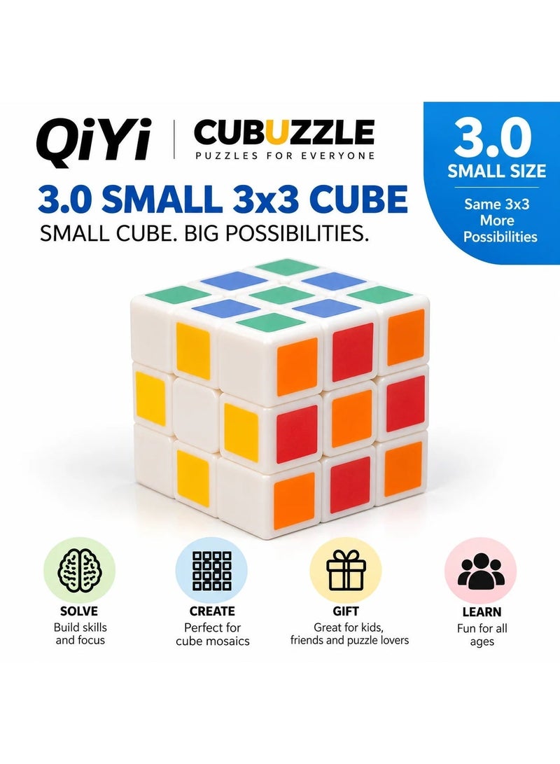 كي يي مكعب QiYi Mini 3x3 بحجم 3 سم – مكعب مصغر محمول بدون ملصقات لهواة الجمع - Image 2