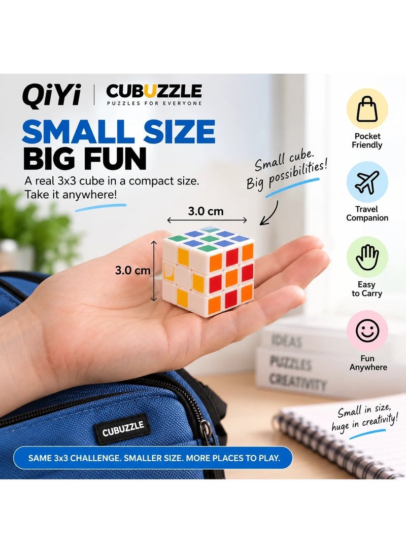 كي يي مكعب QiYi Mini 3x3 بحجم 3 سم – مكعب مصغر محمول بدون ملصقات لهواة الجمع - Image 3