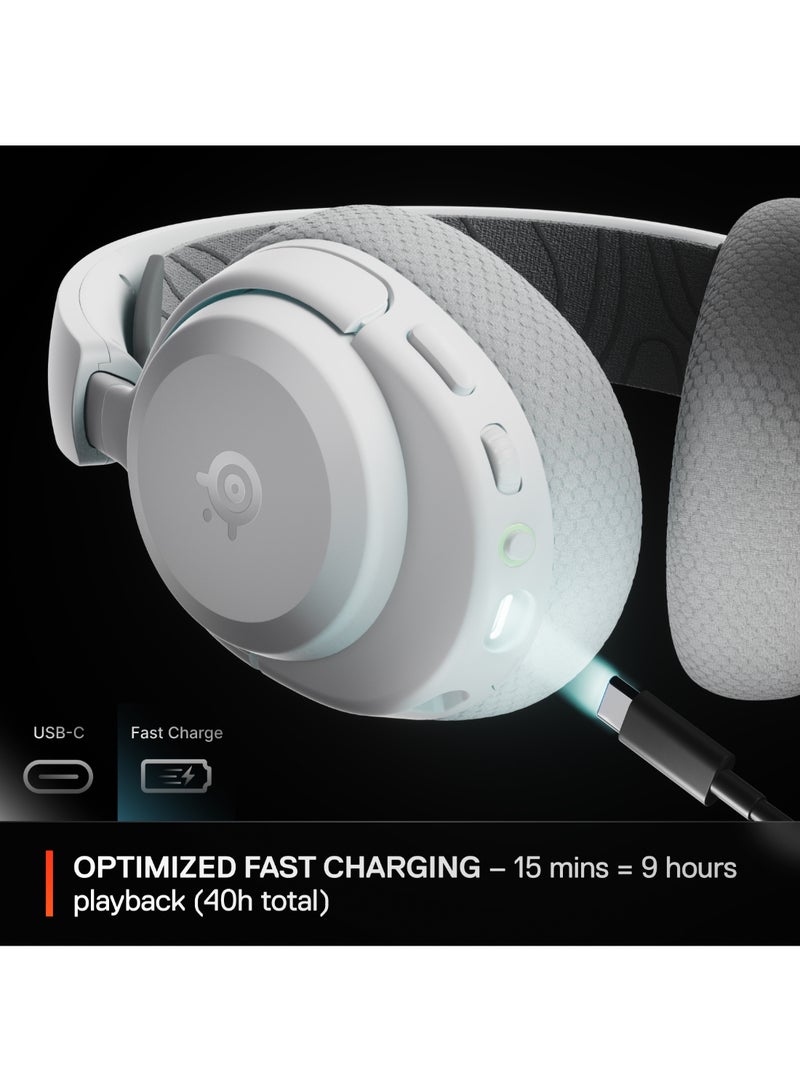 steelseries Arctis Nova 3 Wireless Multi-Platform Gaming Headset — Mobile App Control — 40 HR Battery — Neodymium Magnetic Drivers — 2.4GHz/Bluetooth — Detachable Mic — PC, PS5, PS4, Switch, Mobile- White I 61776 - Image 3