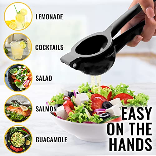 Zulay Kitchen Zulay Premium Quality Metal Lemon Squeezer, Citrus Juicer, Manual Press for Extracting the Most Juice Possible - Black - Image 4