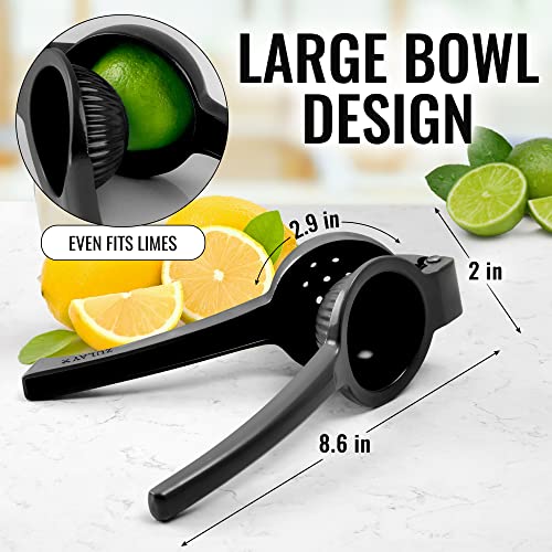 Zulay Kitchen Zulay Premium Quality Metal Lemon Squeezer, Citrus Juicer, Manual Press for Extracting the Most Juice Possible - Black - Image 3