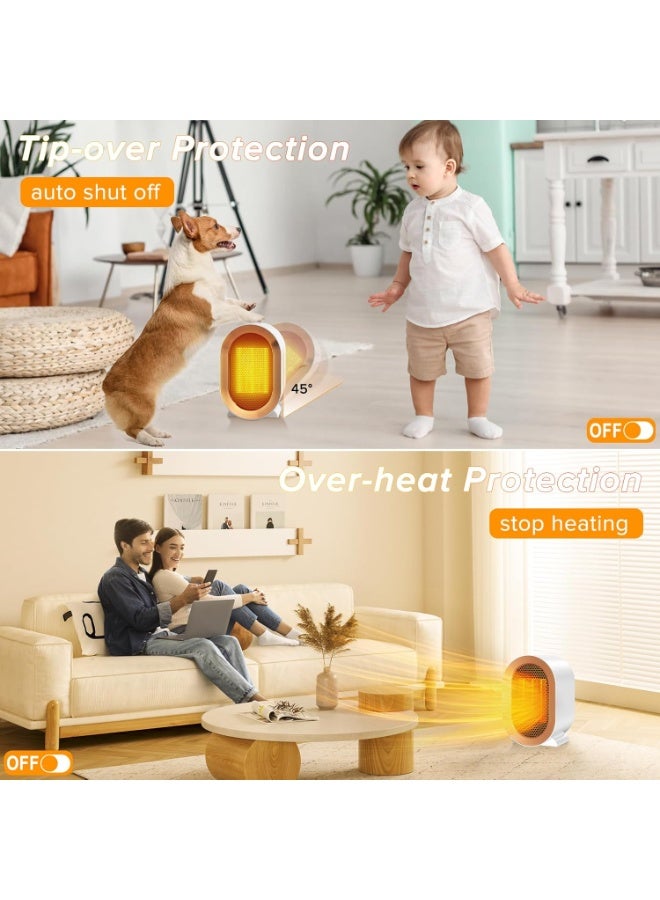 أوريون ماكس مدفأة كهربائية محمولة بمروحة كهربائية بقوة 1200 واط مع إعدادين للحرارة، وتسخين سريع PTC، وحماية من الانقلاب والسخونة الزائدة، ومدفأة مكتب هادئة للمنزل والمكتب وغرفة النوم - Image 4