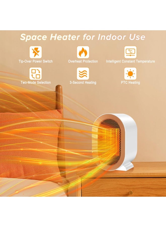 أوريون ماكس مدفأة كهربائية محمولة بمروحة كهربائية بقوة 1200 واط مع إعدادين للحرارة، وتسخين سريع PTC، وحماية من الانقلاب والسخونة الزائدة، ومدفأة مكتب هادئة للمنزل والمكتب وغرفة النوم - Image 2