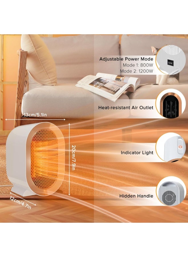 أوريون ماكس مدفأة كهربائية محمولة بمروحة كهربائية بقوة 1200 واط مع إعدادين للحرارة، وتسخين سريع PTC، وحماية من الانقلاب والسخونة الزائدة، ومدفأة مكتب هادئة للمنزل والمكتب وغرفة النوم - Image 3