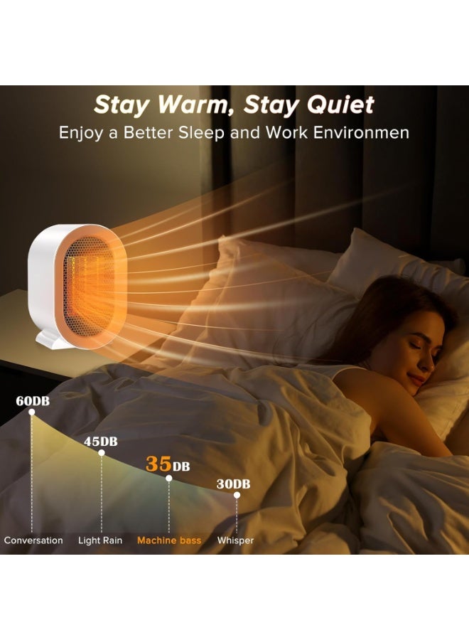 أوريون ماكس مدفأة كهربائية محمولة بمروحة كهربائية بقوة 1200 واط مع إعدادين للحرارة، وتسخين سريع PTC، وحماية من الانقلاب والسخونة الزائدة، ومدفأة مكتب هادئة للمنزل والمكتب وغرفة النوم - Image 5