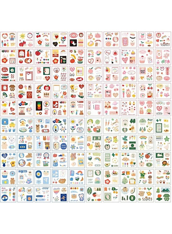 مجموعة ملصقات كاواي من ١٠٠ ورقة، ملصقات كرتونية لطيفة، ملصقات شفافة لتزيين أغطية الهواتف، وأجهزة الكمبيوتر المحمولة، وألبومات الأعمال الفنية، ودفاتر الملاحظات، ودفاتر القصاصات. - Image 3