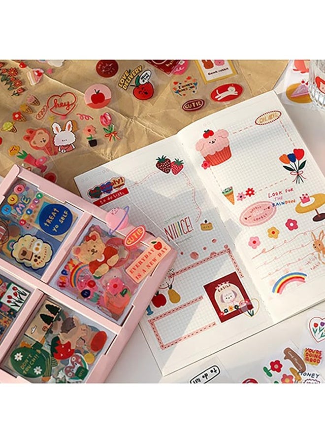 مجموعة ملصقات كاواي من ١٠٠ ورقة، ملصقات كرتونية لطيفة، ملصقات شفافة لتزيين أغطية الهواتف، وأجهزة الكمبيوتر المحمولة، وألبومات الأعمال الفنية، ودفاتر الملاحظات، ودفاتر القصاصات. - Image 5