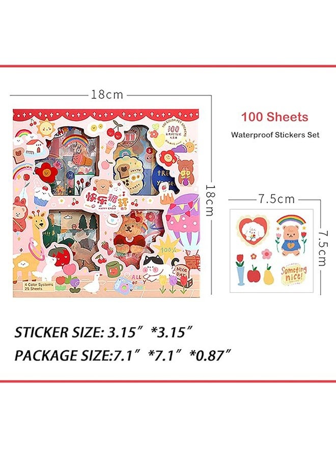 مجموعة ملصقات كاواي من ١٠٠ ورقة، ملصقات كرتونية لطيفة، ملصقات شفافة لتزيين أغطية الهواتف، وأجهزة الكمبيوتر المحمولة، وألبومات الأعمال الفنية، ودفاتر الملاحظات، ودفاتر القصاصات. - Image 4