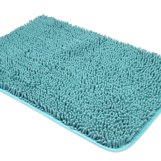 TEAL BATHROOM RUGS THICK CHENILLE BATH MATS ABSORBENT AND WASHABLE BATH RUG NONSLIP PLUSH AND SOFT RUGS FOR BATHROOM KITCHEN SHOWER SINK 17 X 24