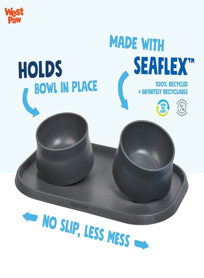 ويست باو مفارش طعام الكلاب من ويست باو سيفليكس - مفارش طعام أقل فوضى للكلاب والقطط والحيوانات الأليفة لتناول طعام هادئ - صديقة للبيئة - آمنة للغسل في غسالة الصحون، غير سامة، مانعة للانزلاق - حواف مرتفعة لحمل أوعية طعام الكلاب، لون سي فوغ - Image 4