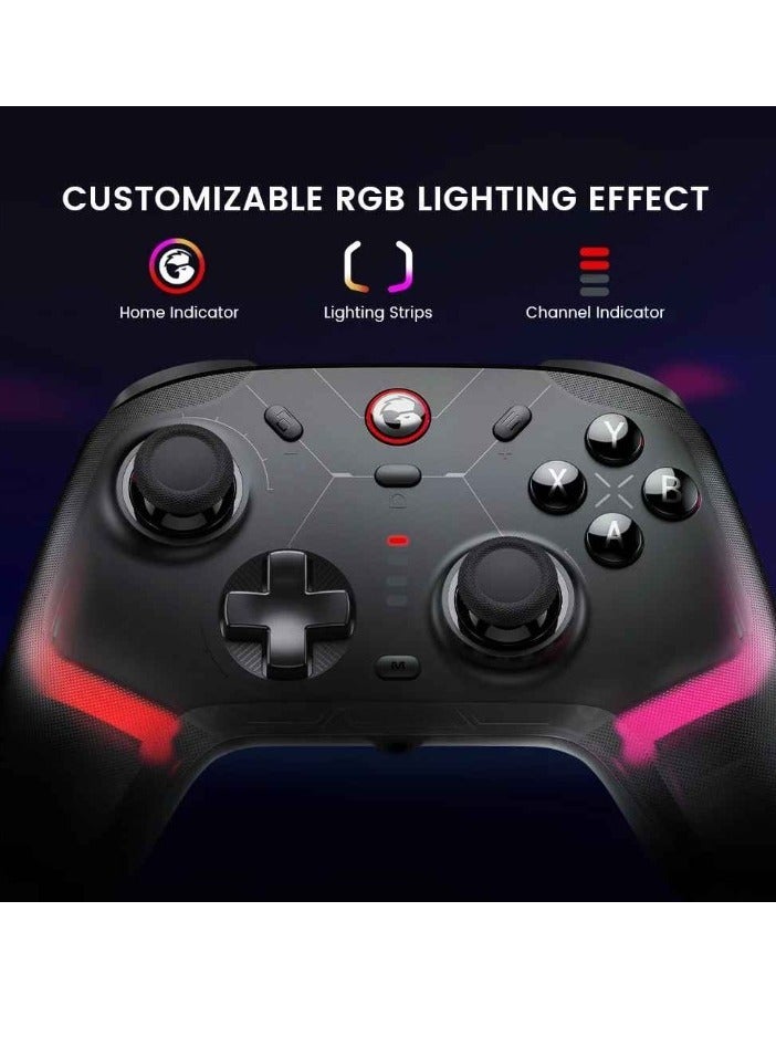 Wireless Controller, Lightweight Portable PC Game Controller, RGB Lightning Durable Bluetooth Joystick, Easy To Use Gamepad With Hall Effect For Windows Console, (1pc, White With Stand)  - Image 2