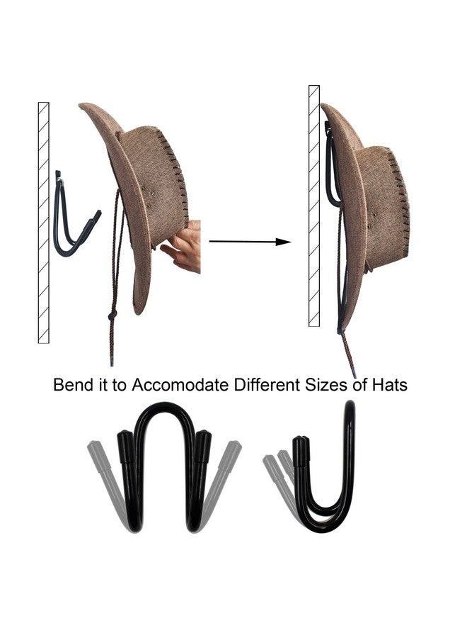 YYST Cowboy Hat RackCowboy Hat Holder Cowboy Hat Organizer Hat Cowboy Hat Wall Mount - 4/PK No Hat - Image 3
