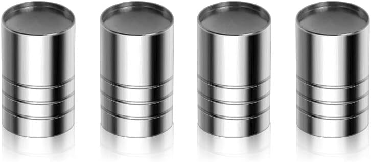 4 PCS Car Styling Metal Alloy Sports Car Tire Tyre Valve Caps Wheel Tires Tire Stem Air Cap Airtight Covers With Logo (15MM, Pack of 4) (Silver, Compatible WithS-TOP)