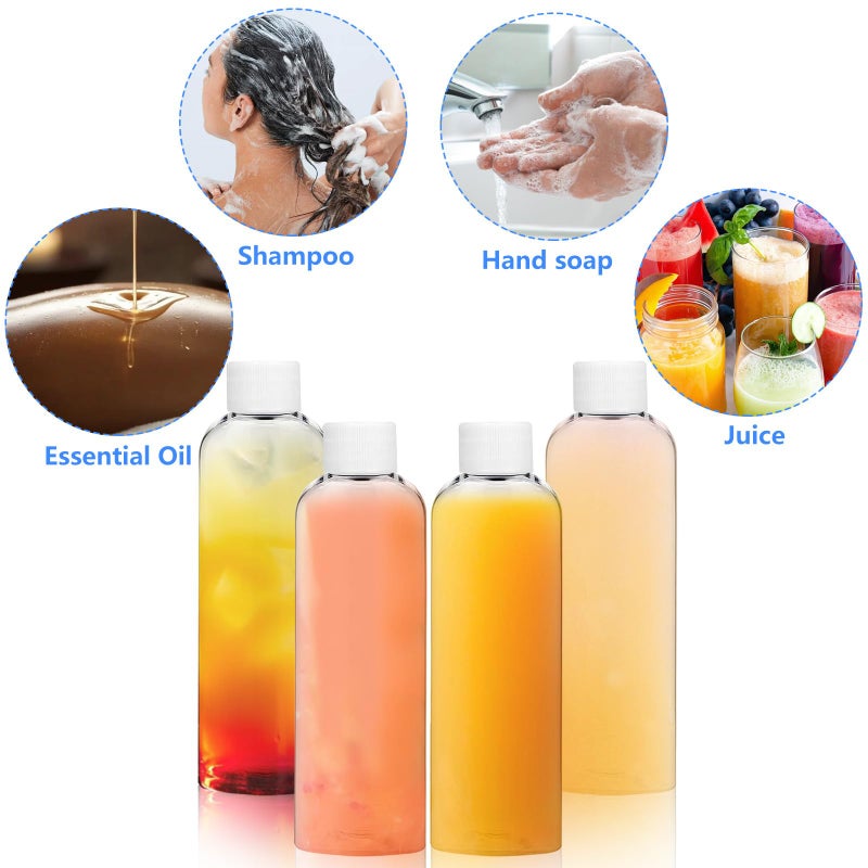 AskBed 4 Pack 3.4 Oz (100ml) Clear Plastic Shot Bottles with caps - Travel Bottles for Health, Immunity, Wellness, Samples - Perfect for Ginger Juice & Personal Care on the Go - Image 5