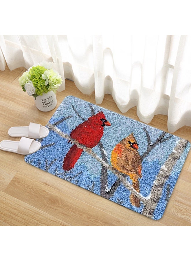 Embroidered rectangular mat, knitted door mat, carpet embroidery, entry door mat, hand embroidery DIY