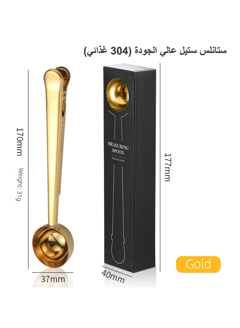 ZAYVA 6-Piece Coffee Accessories Set: 2-in-1 Stainless Steel Measuring Spoon with Sealing Clips, Long Handle Coffee Spoon & Bag Clips for Coffee, Tea, Milk Powder, Oatmeal - Image 2