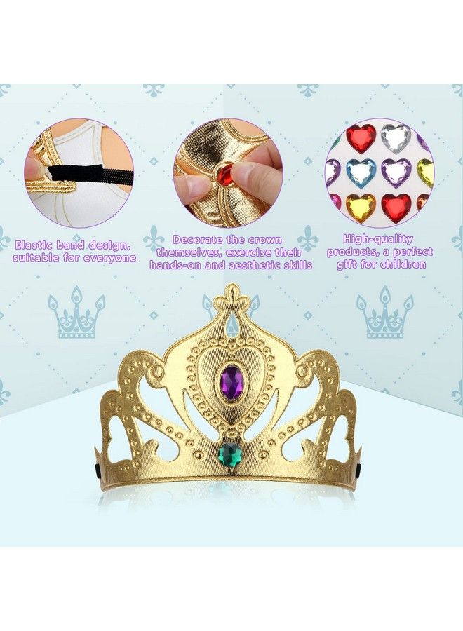 Hoedia 16 Pieces Foam Princess Crowns And Tiaras For Birthday Party Favors Hats Diy Prince Crown Kit Paper Tiara With Crystal Diamond Sticker Princess King Crowns - Image 4