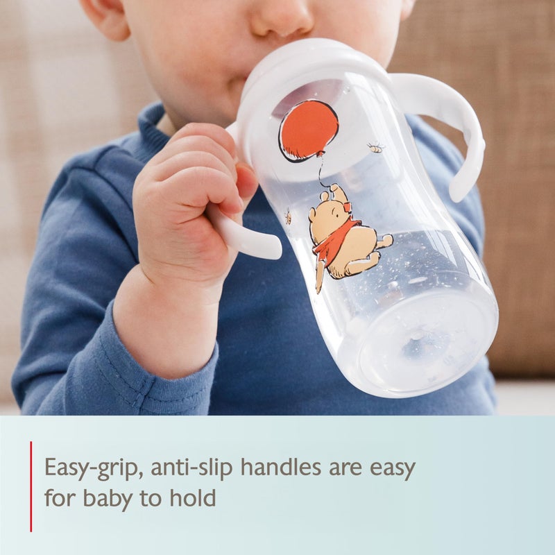 NUK Learner Cup, 10 Oz, Pack of 2, Pooh Bear â€“ Soft Spout, Easy-Grip Handles, BPA Free, Spill Proof Transition Sippy Cup - Image 2