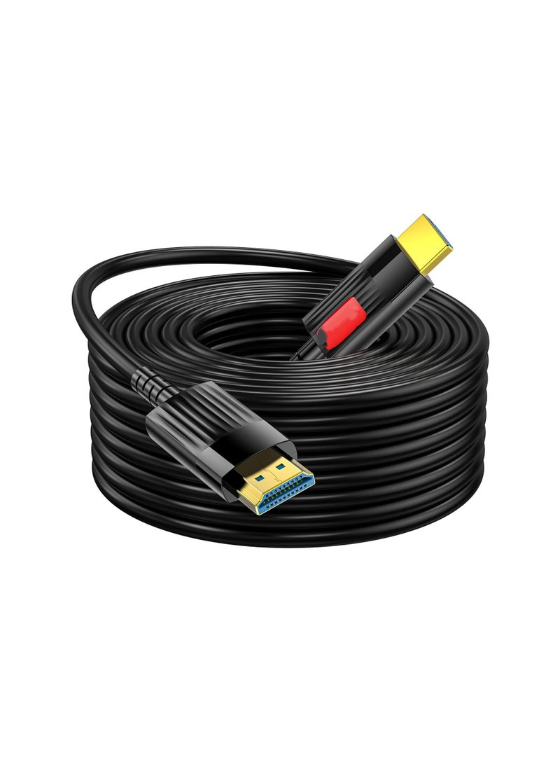 Fiber Optic HDMI 2.1 Cable 50FT (15M) – Ultra High Speed 48Gbps, 8K@60Hz, 4K@120Hz, eARC, HDR, Dolby Atmos – For TV, Projector, Gaming Console 