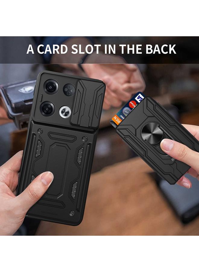 اس-توب جراب لهاتف OPPO Reno8 Pro 5G مزود بدرع كاميرا منزلق مصنوع من مادة TPU+PC مع فتحة بطاقة - Image 5