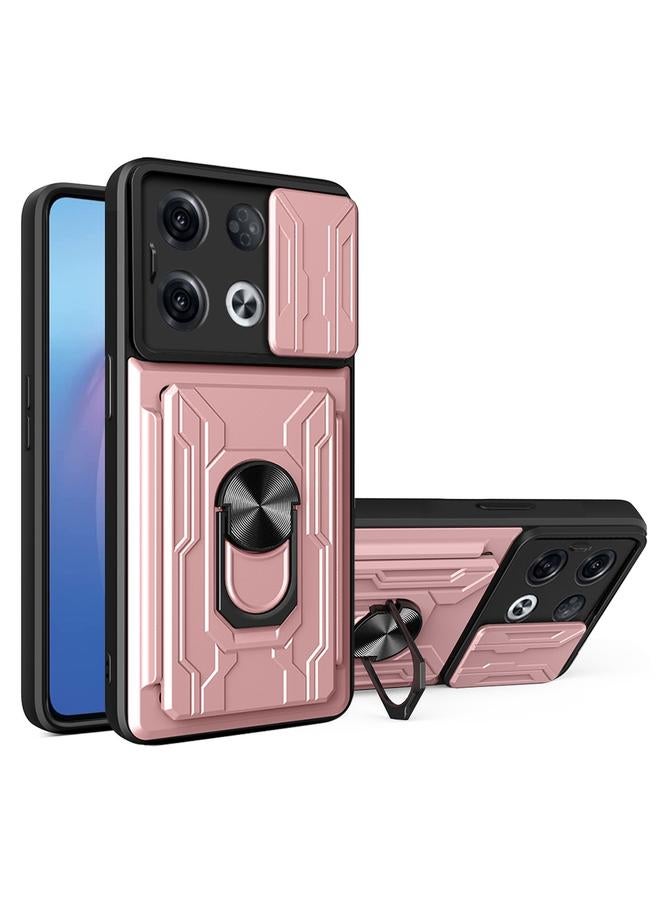 اس-توب جراب لهاتف OPPO Reno8 Pro 5G مزود بدرع كاميرا منزلق مصنوع من مادة TPU+PC مع فتحة بطاقة - Image 1