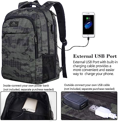 MATEIN 17.3 Inch Computer Backpack, Extra Large TSA Friendly Travel Laptop Backpack with USB Charging Port, Anti Theft Carry On Flight Approved Business Work College Backpack Bag for Men Women Gift - Image 4
