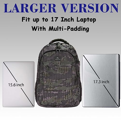 MATEIN 17.3 Inch Computer Backpack, Extra Large TSA Friendly Travel Laptop Backpack with USB Charging Port, Anti Theft Carry On Flight Approved Business Work College Backpack Bag for Men Women Gift - Image 3