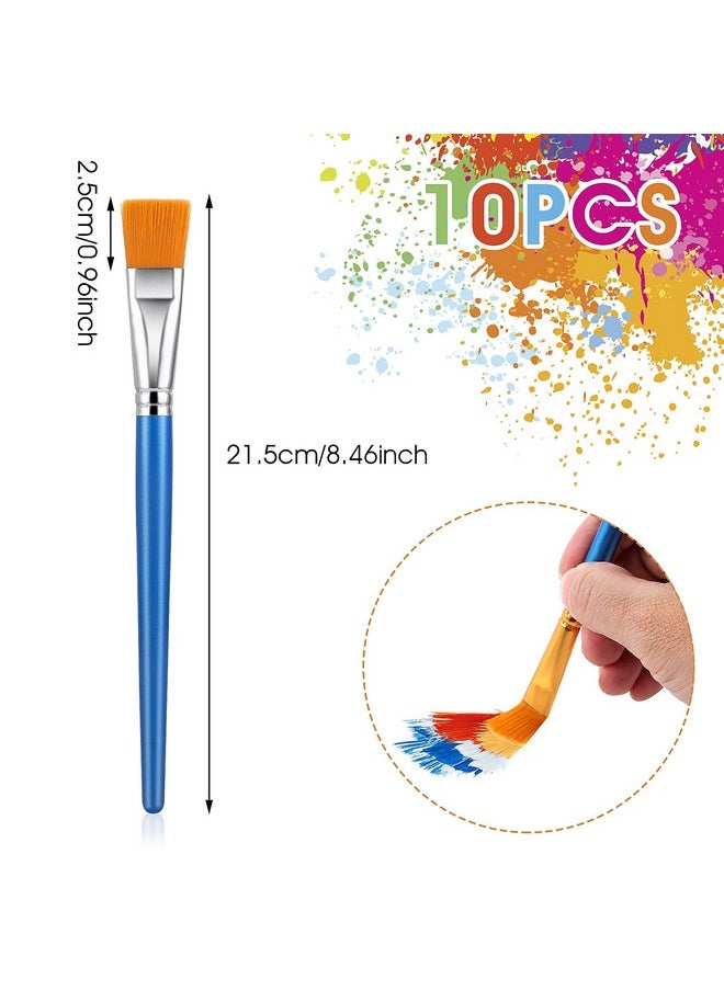 Prasacco 10 Pcs Flat Paint Brushes For Acrylic Painting 1 Inch Art Paint Brushes Artist Painting Brush For Acrylic Watercolor Oil Detail Painting  - Image 2