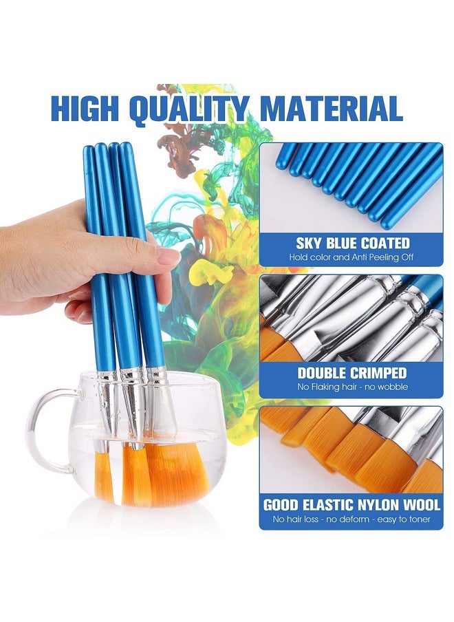 Prasacco 10 Pcs Flat Paint Brushes For Acrylic Painting 1 Inch Art Paint Brushes Artist Painting Brush For Acrylic Watercolor Oil Detail Painting  - Image 3